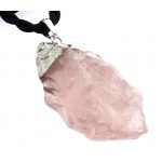 Natural Rose Quartz Electroplated Pendant